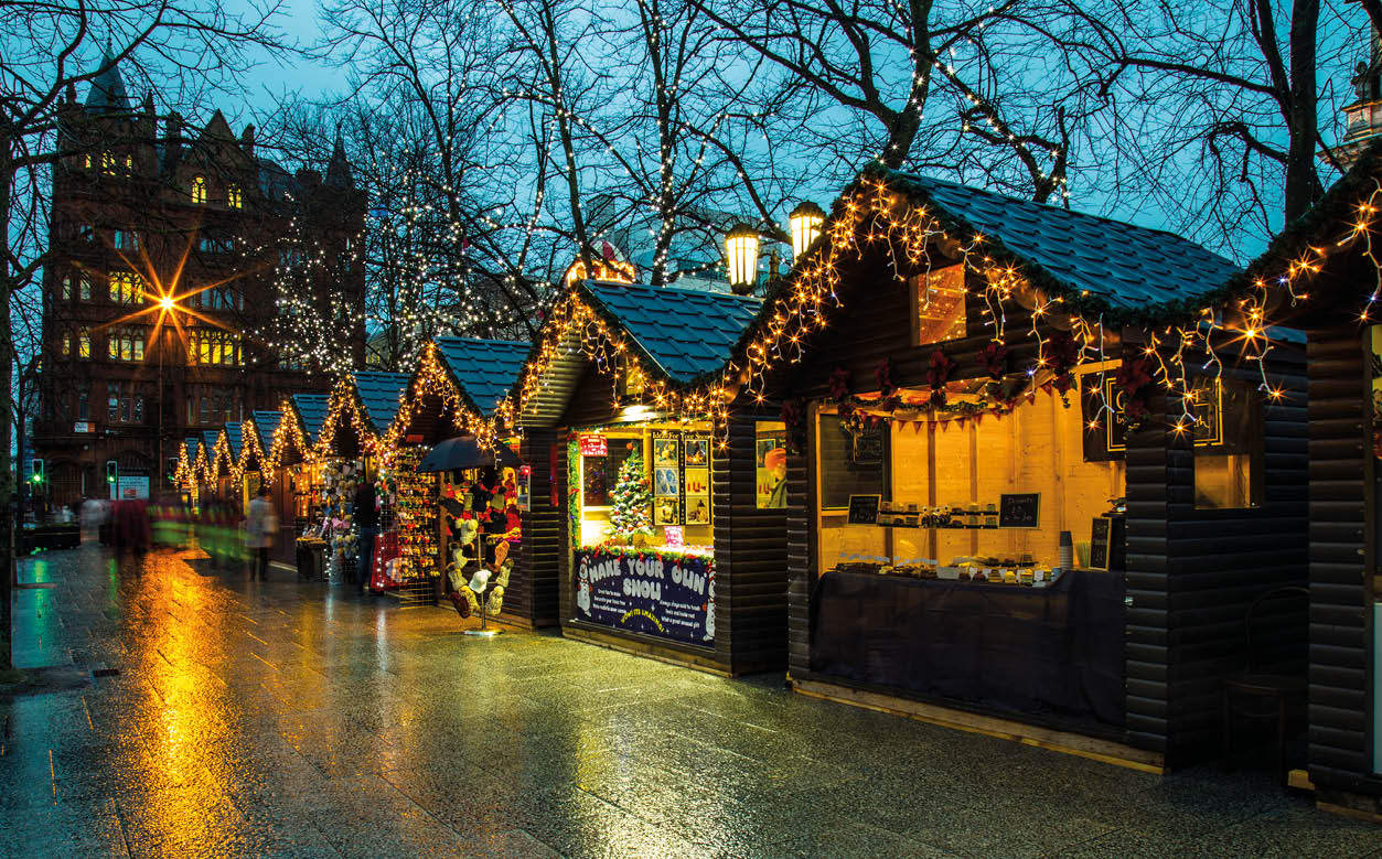 Belfast, Northern Ireland - 20th November 2017 - Christmas market at the city hall  A traditional festive market held yearly in the city hall gardens attracting many visitors