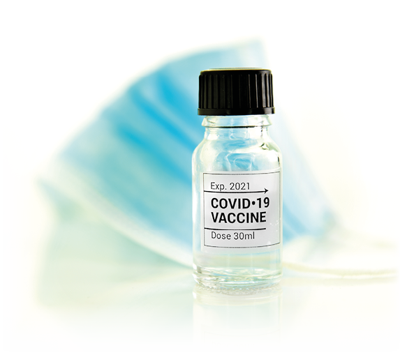 Creative concept image depicting the 2020 Covid-19 pandemic virus and the vaccine  Image can be modified to be both landscape and portrait orientation  Copy space 