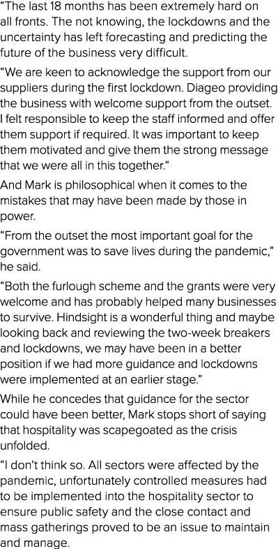  The last 18 months has been extremely hard on all fronts  The not knowing, the lockdowns and the uncertainty has lef   