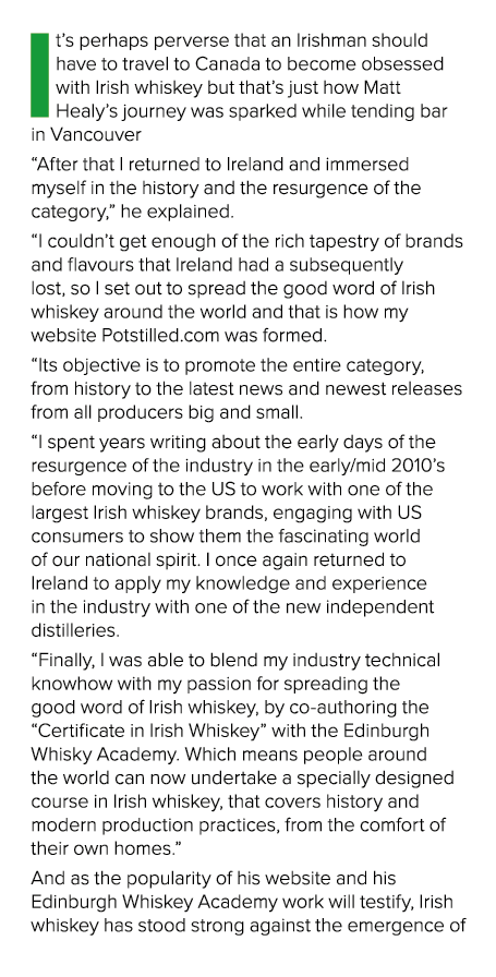 It s perhaps perverse that an Irishman should have to travel to Canada to become obsessed with Irish whiskey but that   