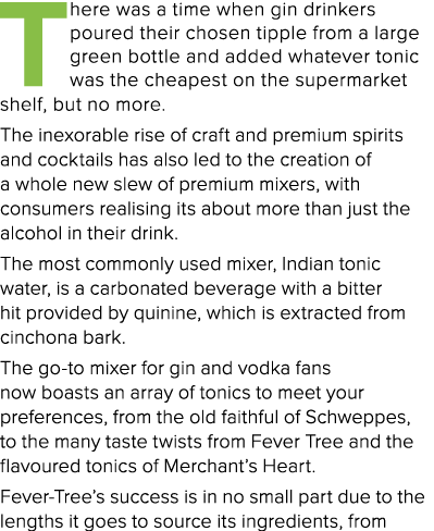 There was a time when gin drinkers poured their chosen tipple from a large green bottle and added whatever tonic was    