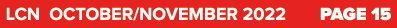 LCN OCTOBER/NOVEMBER 2022 PAGE 15