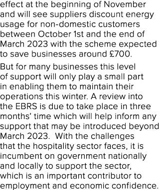 effect at the beginning of November and will see suppliers discount energy usage for non domestic customers between O...