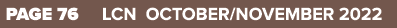 PAGE 76 LCN OCTOBER/NOVEMBER 2022