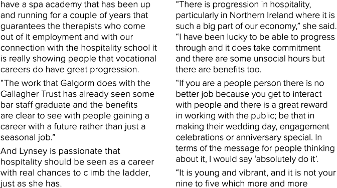 have a spa academy that has been up and running for a couple of years that guarantees the therapists who come out of ...