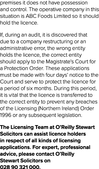 premises it does not have possession and control. The operative company in this situation is ABC Foods Limited so it ...