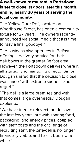 A well known restaurant in Portadown is set to close its doors later this month, ending nearly 30 years of serving th...