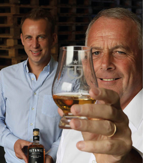 WHISKEY BUSINESS:  Leading drinks distributor United Wines has secured an exclusive all-Ireland distribution deal with Titanic Distillers, Belfast s newest premium Irish Whiskey brand  The partnership will see Craigavon-based United Wines handle all distribution for the new whiskey through its extensive On- and Off-Trade customer base in Northern Ireland and the Republic   which includes more than 1,000 bars, restaurants, hotels, off licenses, cash & carries, regional wholesalers and national multiples   Launching the partnership at United Wines  75,000 square foot warehouse in Craigavon are Titanic Distillers Commercial Director Stephen Symington (left) and  United Wines Managing Director Martin McAuley   Titanic Distillers Premium Irish Whiskey is described as  full and rich with a smoky hint and a lingering finish  and retails at  34 95  for a 700ml bottle   It is available to order now from United Wines on +44 (0) 28 3831 6555 