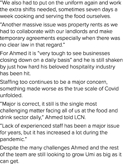  We also had to put on the uniform again and work the extra shifts needed, sometimes seven days a week cooking and se   