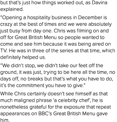 but that s just how things worked out, as Davina explained   Opening a hospitality business in December is crazy at t   