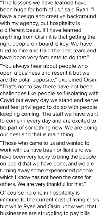  The lessons we have learned have been huge for both of us,  said Ryan   I have a design and creative background with   
