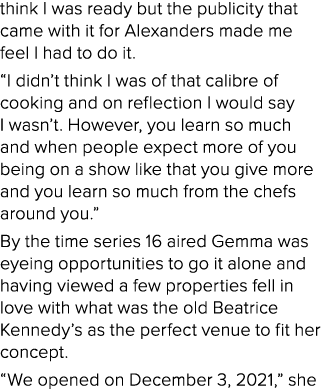 think I was ready but the publicity that came with it for Alexanders made me feel I had to do it   I didn t think I w   