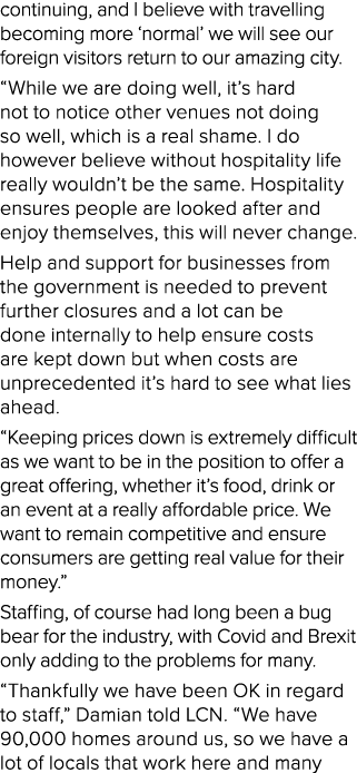 continuing, and I believe with travelling becoming more  normal  we will see our foreign visitors return to our amazi   
