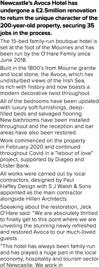 Newcastle s Avoca Hotel has undergone a  2 5million renovation to return the unique character of the 200-year-old pro   