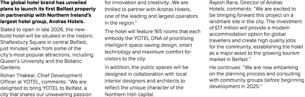 The global hotel brand has unveiled plans to launch its first Belfast property in partnership with Northern Ireland’s...