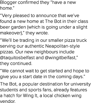 Blogger confirmed they “have a new home.” “Very pleased to announce that we’ve found a new home at The Bot in their c...