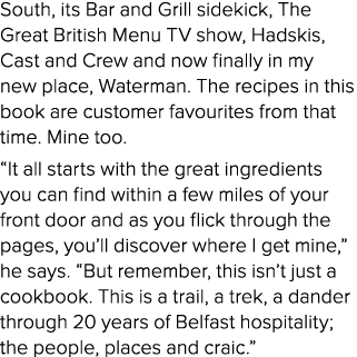 South, its Bar and Grill sidekick, The Great British Menu TV show, Hadskis, Cast and Crew and now finally in my new p...