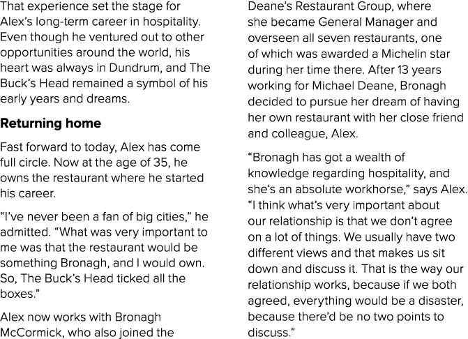 That experience set the stage for Alex’s long term career in hospitality. Even though he ventured out to other opport...