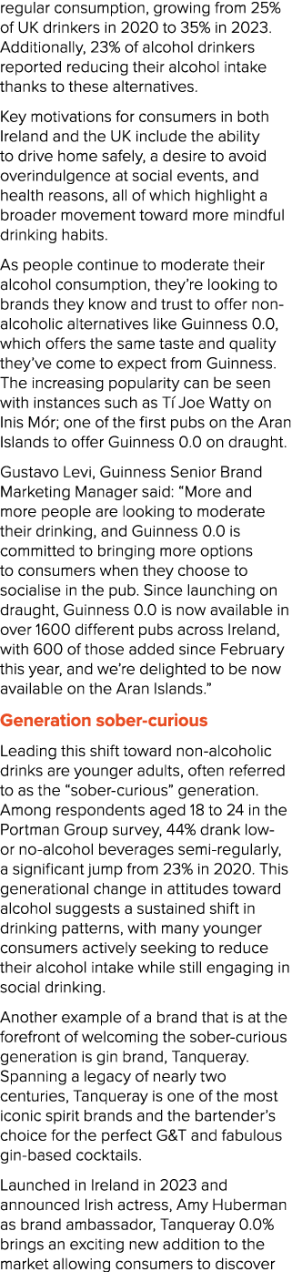 regular consumption, growing from 25% of UK drinkers in 2020 to 35% in 2023. Additionally, 23% of alcohol drinkers re...