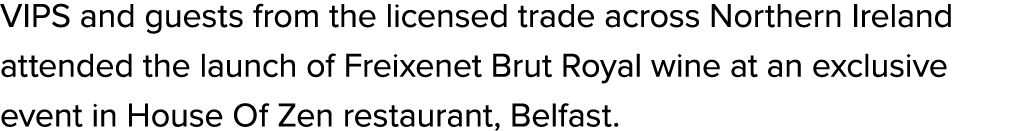 VIPS and guests from the licensed trade across Northern Ireland attended the launch of Freixenet Brut Royal wine at a...