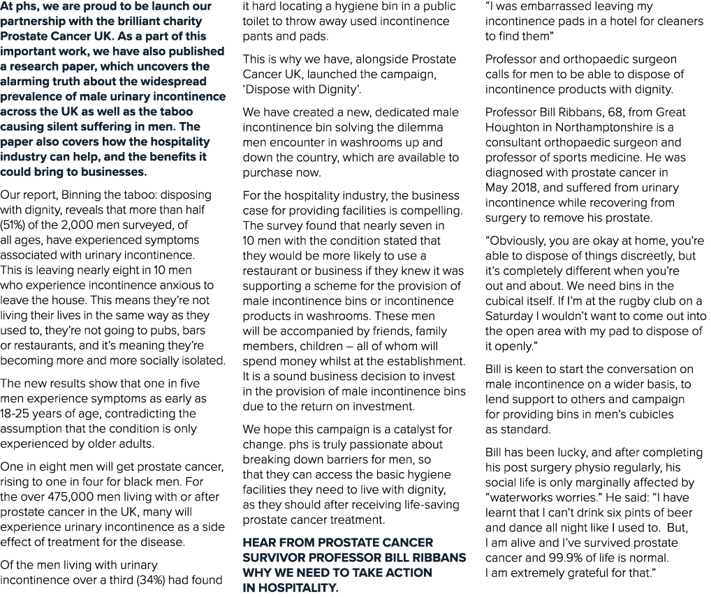 At phs, we are proud to be launch our partnership with the brilliant charity Prostate Cancer UK. As a part of this im...