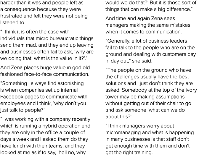 harder than it was and people left as a consequence because they were frustrated and felt they were not being listene...