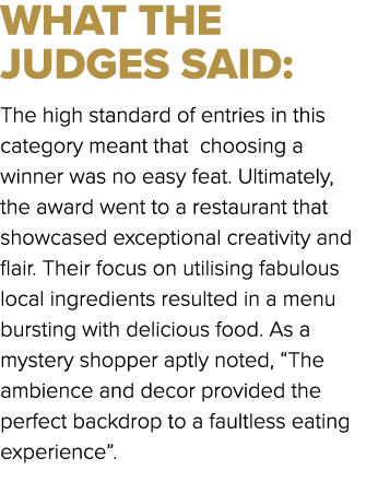 WHAT THE JUDGES SAID: The high standard of entries in this category meant that choosing a winner was no easy feat. Ul...