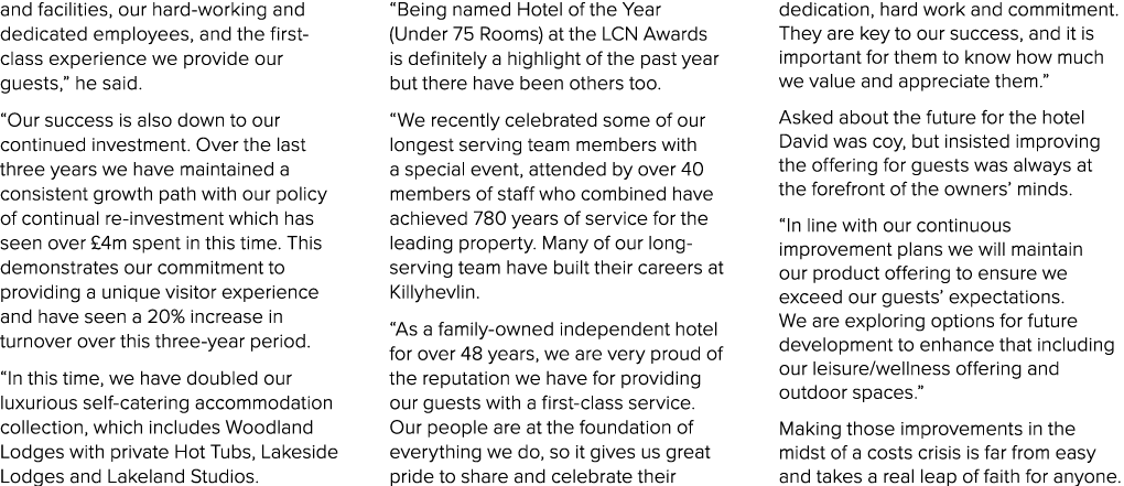 and facilities, our hard working and dedicated employees, and the first class experience we provide our guests,” he s...