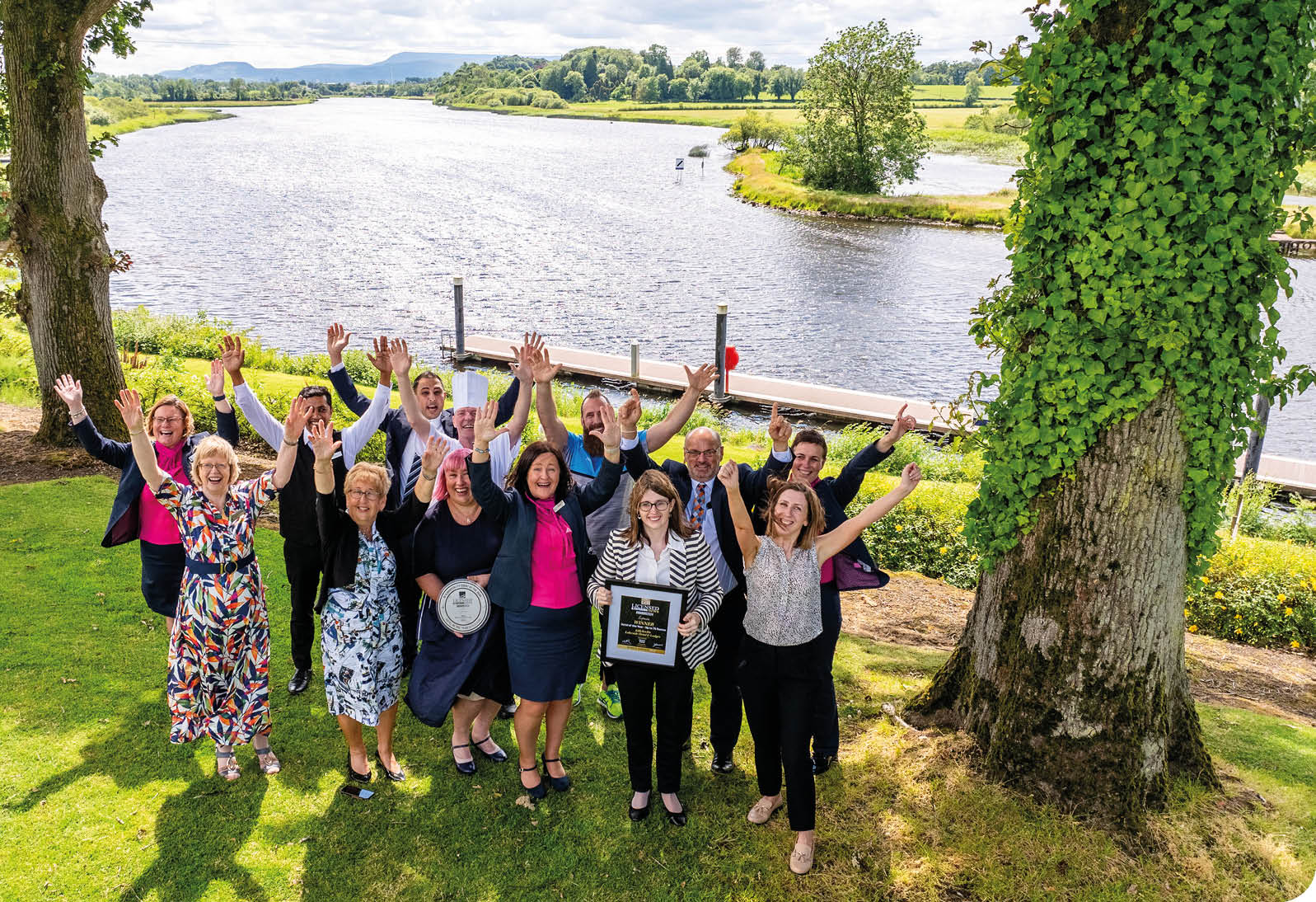  KILLYHEVLIN HOTEL CELEBRATES FIRST ANNIVERSARY OF LAKELAND STUDIOS… The directors, management and staff of Killyhevlin Lakeside Hotel & Lodges are pictured as they celebrate the first anniversary of the luxury Lakeland Studios. Since opening in July 2023, over 5,000 guests have enjoyed a Lakeland Studio break and made ‘Memories By The Lakes’. 