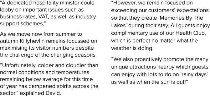 “A dedicated hospitality minister could lobby on important issues such as business rates, VAT, as well as industry su...