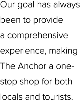 Our goal has always been to provide a comprehensive experience, making The Anchor a one stop shop for both locals and...