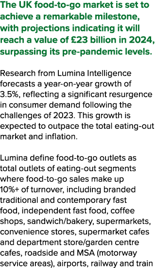 The UK food to go market is set to achieve a remarkable milestone, with projections indicating it will reach a value ...