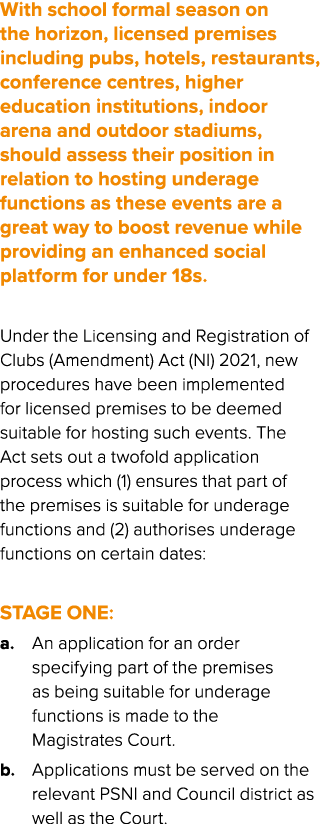 With school formal season on the horizon, licensed premises including pubs, hotels, restaurants, conference centres, ...