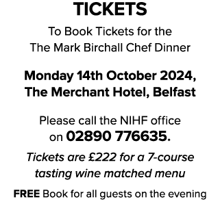 TICKETS To Book Tickets for the The Mark Birchall Chef Dinner Monday 14th October 2024, The Merchant Hotel, Belfast P...