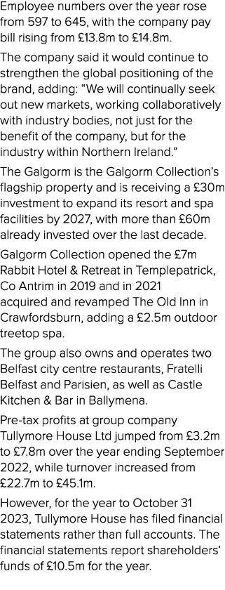 Employee numbers over the year rose from 597 to 645, with the company pay bill rising from £13.8m to £14.8m. The comp...