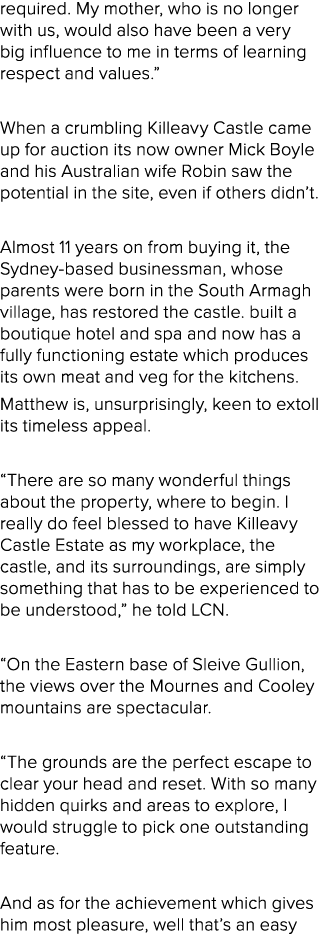 required. My mother, who is no longer with us, would also have been a very big influence to me in terms of learning r...