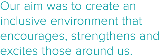 Our aim was to create an inclusive environment that encourages, strengthens and excites those around us 