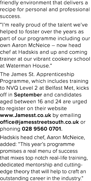 friendly environment that delivers a recipe for personal and professional success   I m really proud of the talent we   