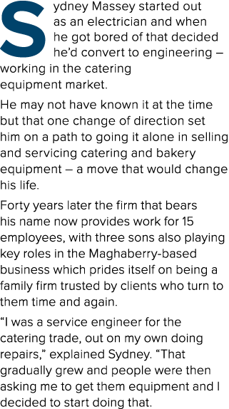 S ydney Massey started out as an electrician and when he got bored of that decided he d convert to engineering   work   