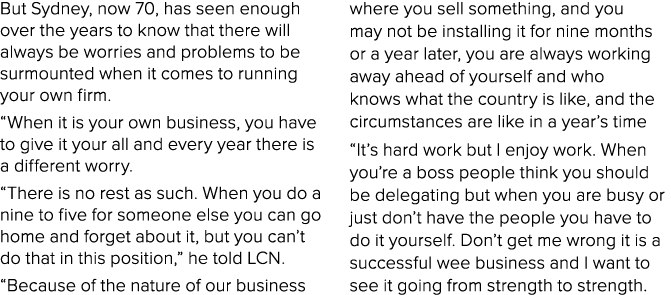 But Sydney, now 70, has seen enough over the years to know that there will always be worries and problems to be surmo   