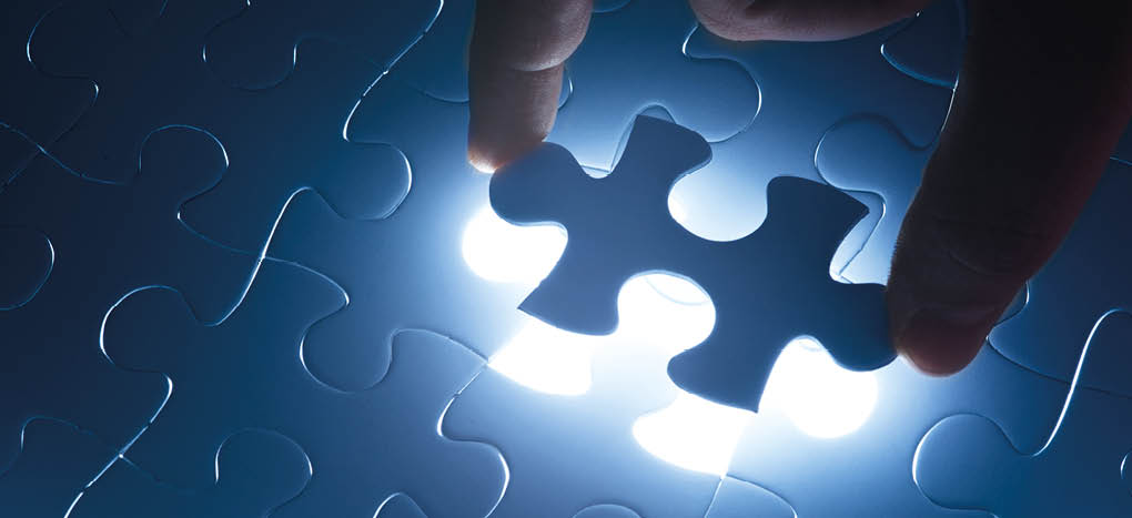 Missing jigsaw puzzle piece with light glow, business concept for completing the final puzzle piece