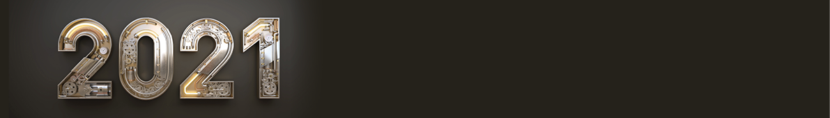 New year 2021 made from mechanical alphabet with gear  3D illustration