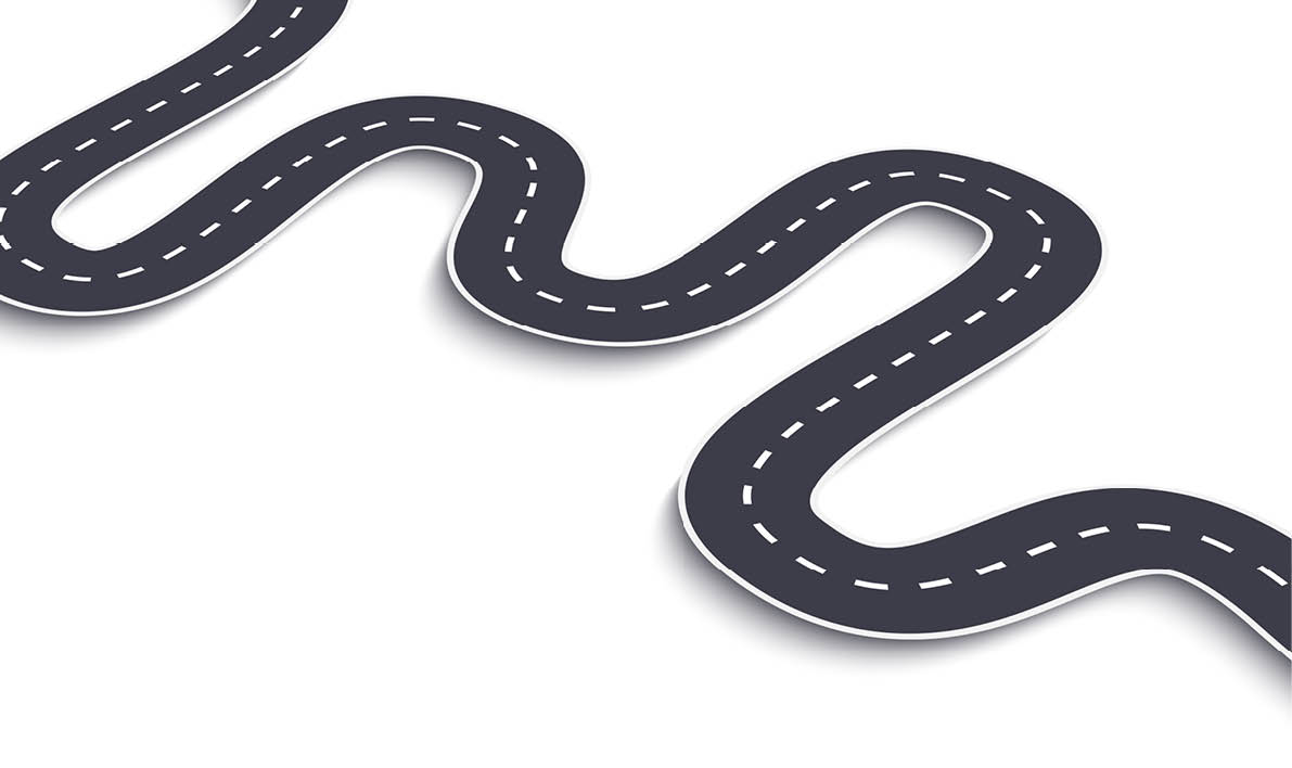 3d Winding Road on a White Isolated Background  Road way location infographic template