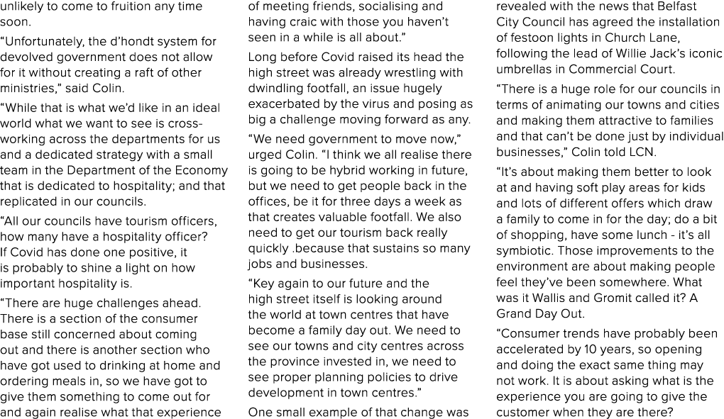 unlikely to come to fruition any time soon   Unfortunately, the d hondt system for devolved government does not allow   