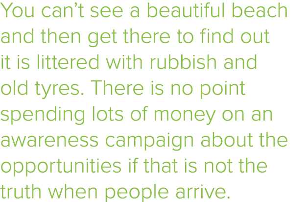 You can t see a beautiful beach and then get there to find out it is littered with rubbish and old tyres  There is no   