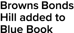 Browns Bonds Hill added to Blue Book