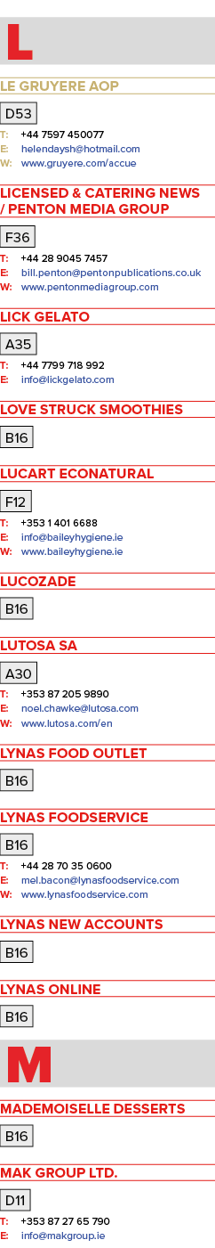 L Le Gruyere AOP D53 T: +44 7597 450077 E: helendaysh hotmail com W: www gruyere com accue Licensed & Catering News     