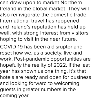 can draw upon to market Northern Ireland in the global market  They will also reinvigorate the domestic trade  Intern   