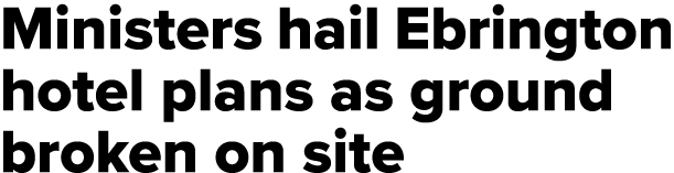 Ministers hail Ebrington hotel plans as ground broken on site