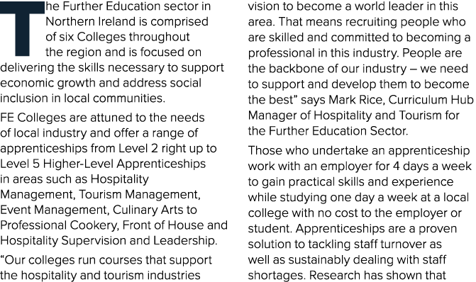The Further Education sector in Northern Ireland is comprised of six Colleges throughout the region and is focused on...